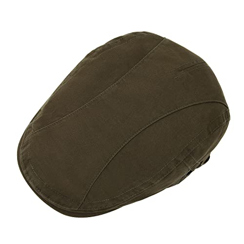 VOBOOM Men Cotton Newsboy Beret Hat Duckbill Buckle Cabbie Cap - color: Cotton-army Green
