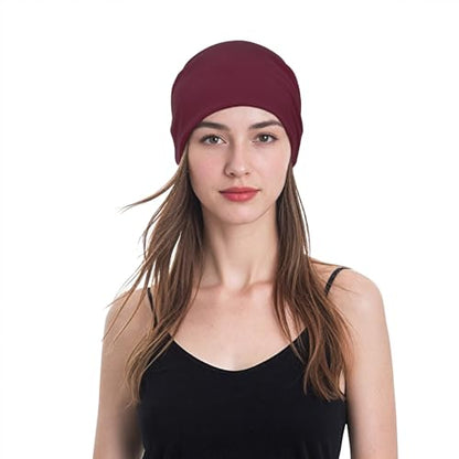 Unisex Slouchy Beanie Cotton Lightweight Beanie Hat Skull Cap Night Sleep Hat Hip-Hop Hat - color: Vine