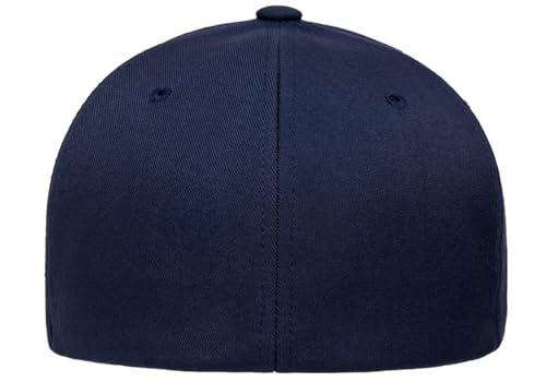 Flexfit 6100NU Tri-Layer Seamless Baseball Cap Bundle w/Cap Catcher - color: Navy, size: Large-X-Large
