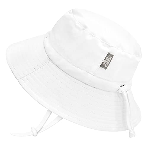 JAN & JUL Kids' Quick Dry Beach Bucket Sun-Hat for Swimming - color: White, size: 2-5T