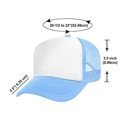 TOPTIE Kids Trucker Hat 5-Panel Foam Front Snapback Cap (Ages 3-7) - color: Pink/White