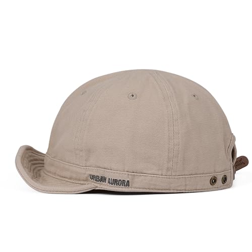 CLAPE Short Brim Hats for Men, Low Profile Soft Cotton Unstructured Dad Hat - color: Dy06-beige