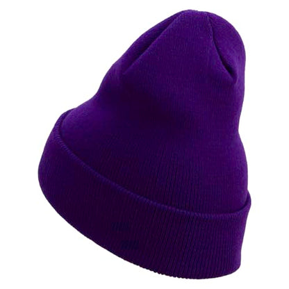 e4Hats.com 12 inch Cuffed Knit Long Beanie - color: Purple