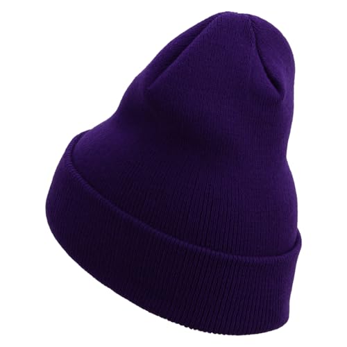 e4Hats.com 12 inch Cuffed Knit Long Beanie - color: Purple