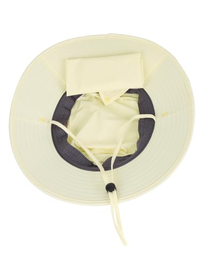 UPF50+ Sun Hat for Men Women,UV Protection Wide Brim Mesh Fishing Hat with Neck Flap for Outdoor Hiking - color: Beige