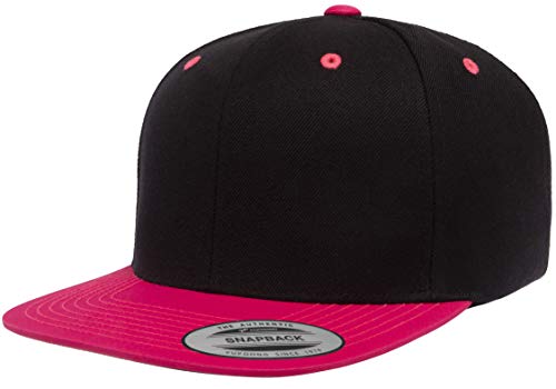Flexfit Unisex Adult Yp Classics Premium Snapback Cap – 2-Tone - color: Black/Neon Pink
