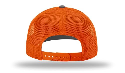 Richardson 112 Trucker Hat - Premium Blank Baseball Cap, Adjustable Snapback Hat - Structured Six Panel Richardson Blank Hats - color: Charcoal
