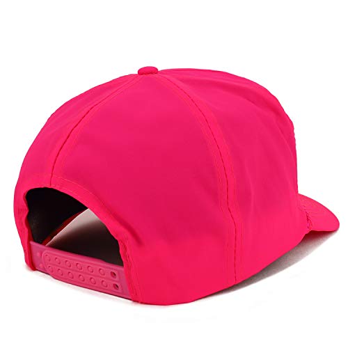 Armycrew 5 Panel Neon Color Nylon Crinkle Cap with Rope Band - color: Neon Pink