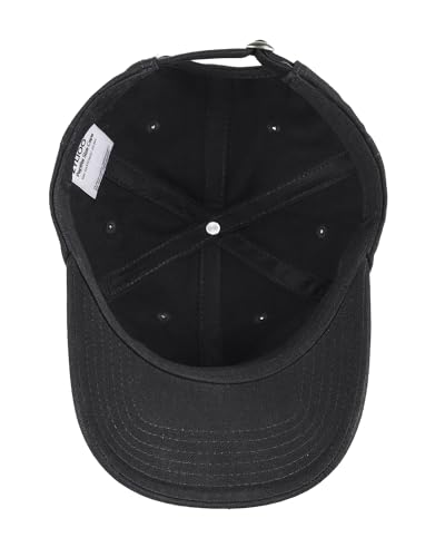 Zylioo Small Baseball Cap for Men Women, Adjustable Unstructured Dad Hat - color: Black-fits 21.7"-22.4"/55cm-57cm