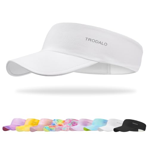 Kids Sun Visor Hats for Girls Boys, Packable Cooling Stretchy Visor - color: White