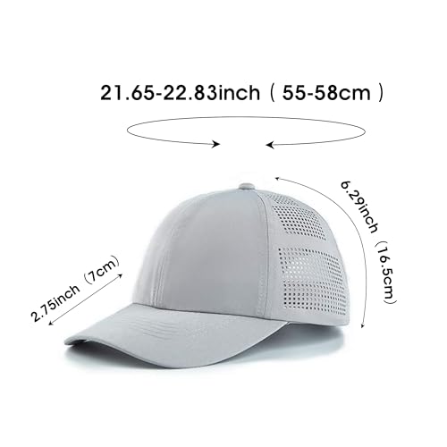 HH HOFNEN Women Quick Drying Baseball Cap Sun Hat Unstructured Golf Hat - color: #1 Light Gray