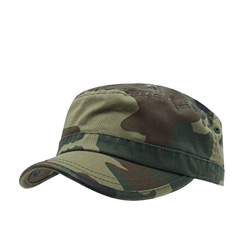 The Vintage Year Camouflage Army Outdoor Hunting Unstructured Adjustable Cadet Army Baseball Cap - color: Woodland Camo Cadet, size: One Size