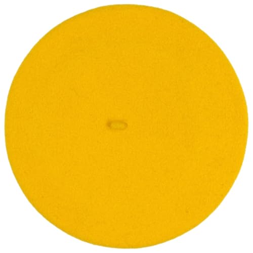 Women's Beret Cashmere Wool French Hat Made in EU Women Autumn Winter - color: Yellow, size: 6 7/8
