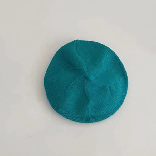 Infant Baby Boys Girls Beret Hat Fall Winter Knitted Beanie Hat Toddler Kids Beret Skull Hat French Artist Knit Hat - color: A-blue
