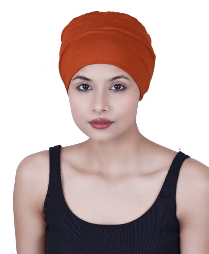 Chemo Hats Solid Sleep Cap Women's Bamboo Soft Headwear Cancer Cap Chemo Headwear Women - color: Cinnamonst