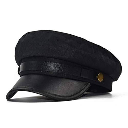 Chauffeur Hat for Men Women Vintage Newsboy Cap Costume Hats Beret Cap - color: Black