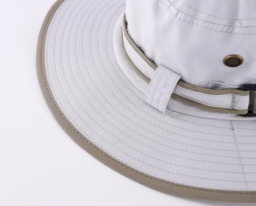 Home Prefer UPF50 Mens Sun Hat with Neck Flap Quick Dry UV Protection Cap Womens Wide Brim Fishing Hat Neck Flap Beach Garden - color: Off-white