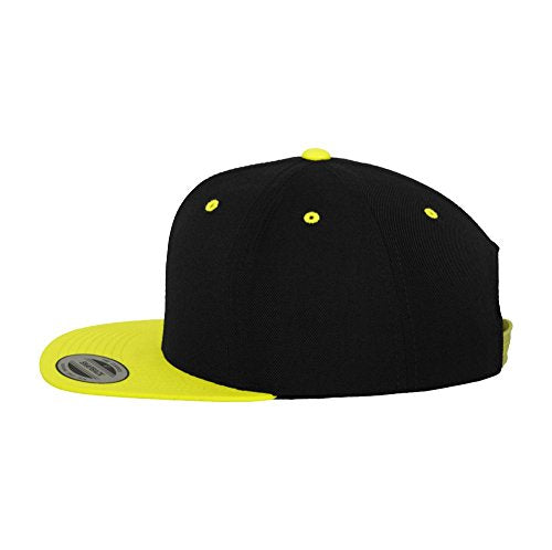 Custom Hat. 6089 Classic Snapback. Embroidered. Place Your Own Text/Logo - color: Black/Neon Green
