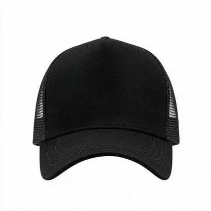 Oversize XXL Mesh Trucker Hat Big Head Hats for Men High Crown Baseball Cap Breathable Dad Hat Adjustable 23.6"-25.6" - color: Black