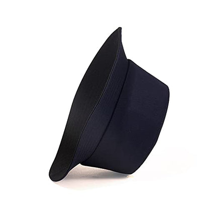 Quanhaigou Bucket Hats Unisex Summer Travel Beach Fisherman Cap for Men Women Teens - color: Plain Navy Blue Black