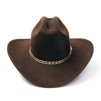 Western Express Felt Finish Cowboy Hat - Cattleman Style with Gold Hat Band | Cowboy & Cowgirl Hats for Men and Women - color: Brown, size: 7