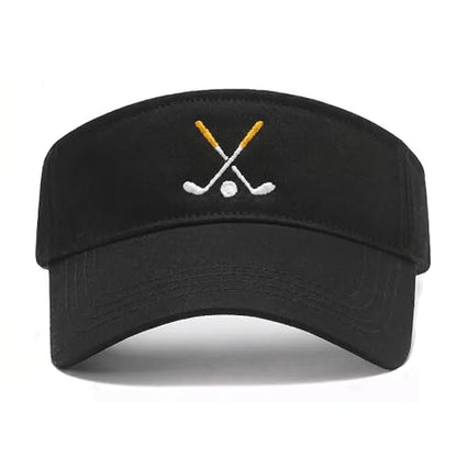 Embroidered Adjustable Sun Visor for Women Men Outdoor Golf Tennis - color: Golf/Black