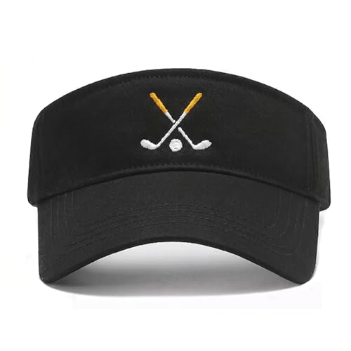 Embroidered Adjustable Sun Visor for Women Men Outdoor Golf Tennis - color: Golf/Black