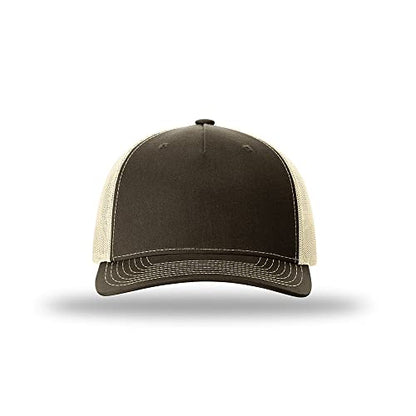 Richardson 112FP & 112PFP Classic Fit Five-Panel Snapback Trucker Cap |OSFM - color: Chocolate Chip/Birch