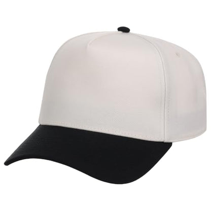Lids Blank Hook Shot A-Frame Adjustable Snapback Hat – Breathable Mesh & Lightweight | Curved Bill | One Size Fits Most - color: Ivory/Black