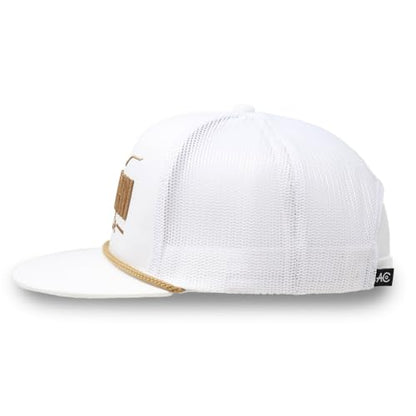 Longhorn Adjustable Snapback Western Hat - color: White