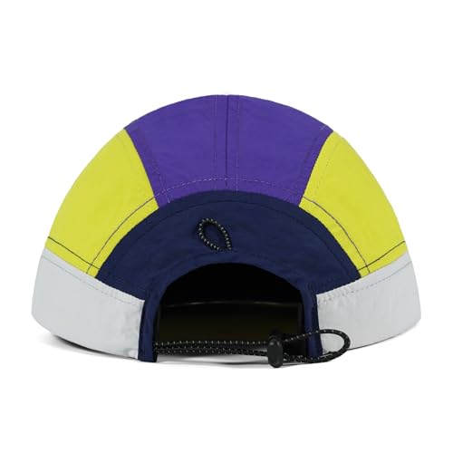 Clakllie Multicolor Short Brim Cap for Men Quick Dry 5 Panel Running Hat - color: Crsb09-purple/Navy