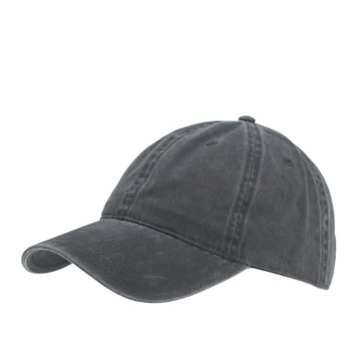 Classic Blank Dad Hat Cotton Adjustable Strap Baseball Cap - color: Charcoal Gray Washed