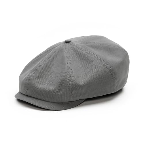 Sterkowski Shelby Paperboy Hat | 100% Softened Cotton Newsboy Cap for Men | 8 Panel Peaky Style - color: Graphite Gray, size: 6 3/4