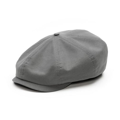 Sterkowski Shelby Paperboy Hat | 100% Softened Cotton Newsboy Cap for Men | 8 Panel Peaky Style - color: Graphite Gray, size: 6 3/4