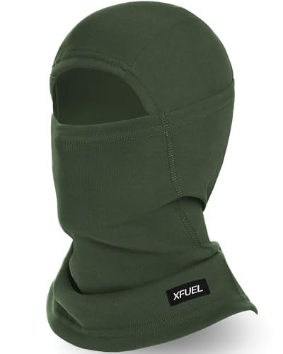 Ski Mask Balaclava for Men Women Windproof Thermal Winter Full Face Mask Cold Weather Skiing Snowboarding Neck Gaiter - color: Army Green