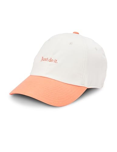 Nike Unisex Adult Club Unstructured Just Do It Cap Hat | Mens and Womens - color: Sail/Orange Frost/Orange Frost, size: Large-X-Large