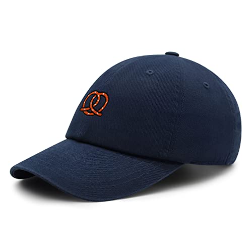JPAK Pretzel Premium Dad Hat Embroidered Cotton Baseball Cap Snack - color: Navy
