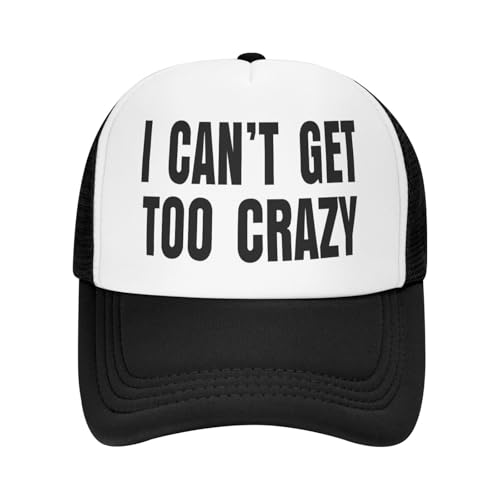 Funny Trucker Hats for Women Country Women's Trucker Hats Breathable Mesh Summer Caps Adjustable Pink Hats - color: I Can’t Get Too Crazy-black