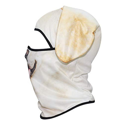 WTACTFUL 3D Animal Ears Balaclava, Breathable Face Mask for Halloween - color: Labrador Retriever Mss-04
