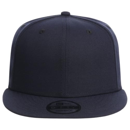 New Era Blank Custom 59FIFTY Fitted Flat Bill Cap - color: Navy, size: 7 5/8