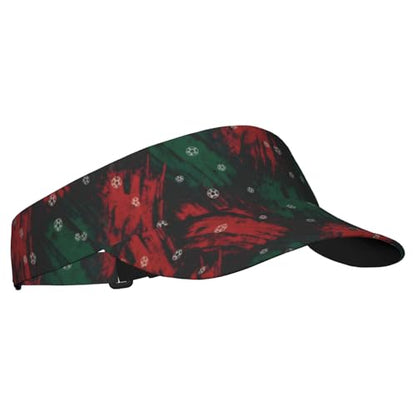 Adjustable Lightweight Open Top Sports Sun Visor Hat Cap for Golf Tennis - color: Grunge Football