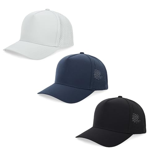 5 Panel Baseball Cap Quick Dry Mesh Snapback Hat for Women Men - color: Black+navy+lightgrey