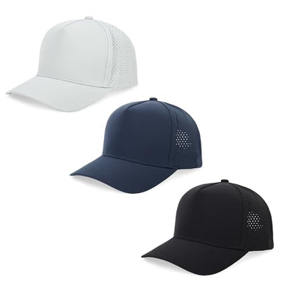 5 Panel Baseball Cap Quick Dry Mesh Snapback Hat for Women Men - color: Black+navy+lightgrey