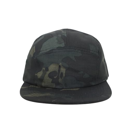 WITHMOONS Low Profile 5 Panel Hat Cap Waterproof Golf Camp Fishing Lightweight Jockey Flat Bill YZ20114 - color: Camoblack, size: Large