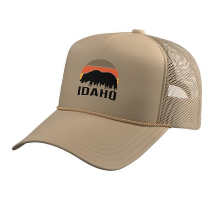 Idaho Trucker Hat with Adjustable Mesh Back - color: Khaki
