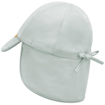 Duoyeree UPF 50+ Baby Sun Hat, Neck Flap Protection for Toddlers - color: A-grey, size: 0-6 Months