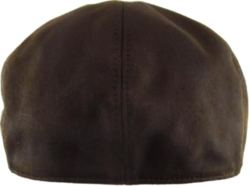 KBETHOS Leather Ascot Made in USA Ivy Collection Classic Newsboy Caps - color: (C) Faux Leather - Dark Brown, size: Small-Medium