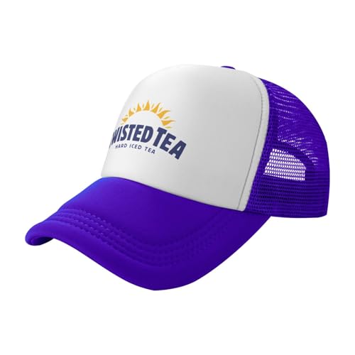 Mens Twisted Trucker Hat Mesh Snapback Adjustable Baseball Cap - color: Purple
