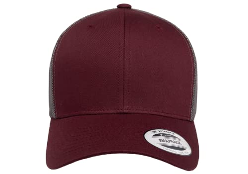 L2K Classics Plain Trucker Mesh Cap Baseball Cap - Mens Hats Trucker Hats for Men - color: Maroon/Grey