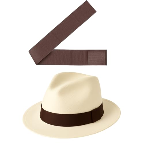 Gamboa Hatbands for Panama Hat Ribbon Hatband Cowboy Hats - color: Dark Brown, size: Medium